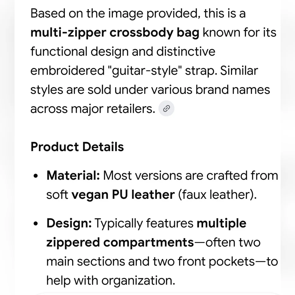 Black Faux Leather Crossbody Bag with Guitar Embroidered Strap - Picture 2 of 9